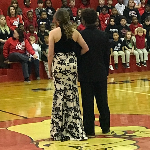 Two piece black and nude prom dress - Picture 3 of 3